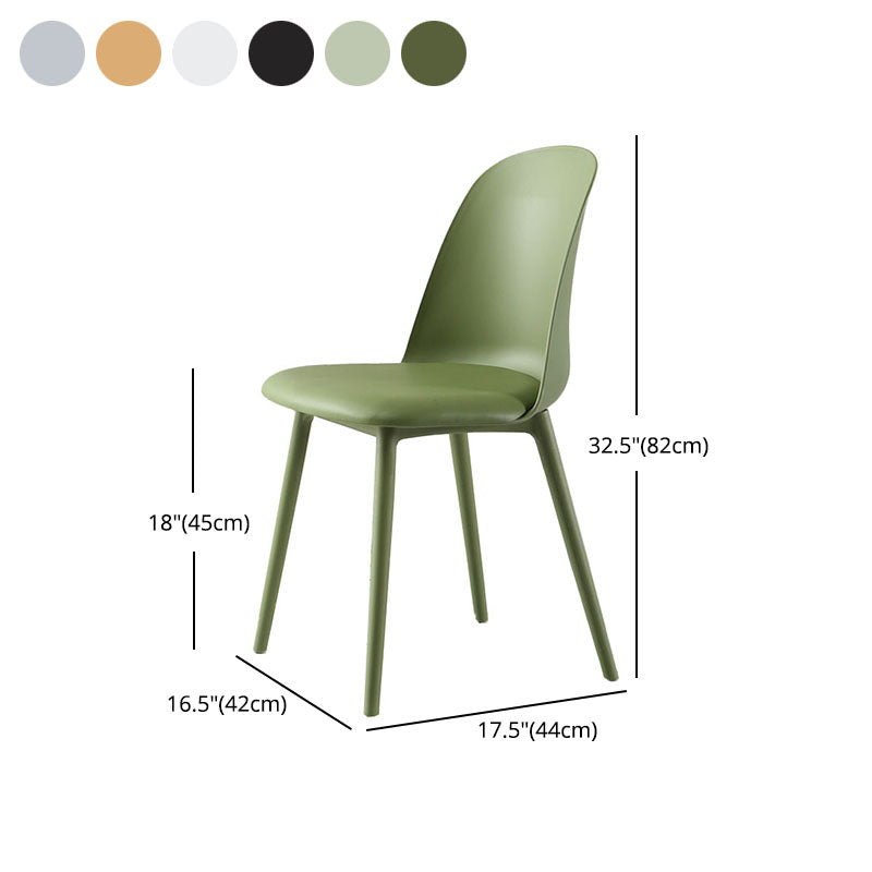 Scandinavian Armless Plastic Side Chair Solid Back Chair for Home Clearhalo ' kitchen&dining_furn' 'Dining Chairs' 'Dining Tables & Seating' 'dining_chair' 'furn' 'furn_dining_chair' 'Furniture' 'furniture_dining_chair' 'Kitchen & Dining Furniture' 'kitchen' 4680543