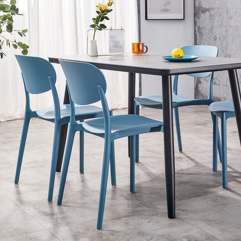 Modern Stackable Chair Dining Armless Chairs with Plastic Legs for Kitchen Clearhalo ' kitchen&dining_furn' 'Dining Chairs' 'Dining Tables & Seating' 'dining_chair' 'furn' 'furn_dining_chair' 'Furniture' 'furniture_dining_chair' 'Kitchen & Dining Furniture' 'kitchen' 4680546