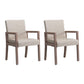 Farmhouse Restaurant Upholstered Arm Chair Matte Finish Solid Back Dining Chair Off-White Set of 2 Clearhalo ' kitchen&dining_furn' 'Dining Chairs' 'Dining Tables & Seating' 'dining_chair' 'Furniture' 'furniture_dining_chair' 'Kitchen & Dining Furniture' 'kitchen' 4680572