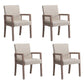 Farmhouse Restaurant Upholstered Arm Chair Matte Finish Solid Back Dining Chair Off-White Set of 4 Clearhalo ' kitchen&dining_furn' 'Dining Chairs' 'Dining Tables & Seating' 'dining_chair' 'Furniture' 'furniture_dining_chair' 'Kitchen & Dining Furniture' 'kitchen' 4680574