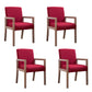 Farmhouse Restaurant Upholstered Arm Chair Matte Finish Solid Back Dining Chair Red Set of 4 Clearhalo ' kitchen&dining_furn' 'Dining Chairs' 'Dining Tables & Seating' 'dining_chair' 'Furniture' 'furniture_dining_chair' 'Kitchen & Dining Furniture' 'kitchen' 4680577