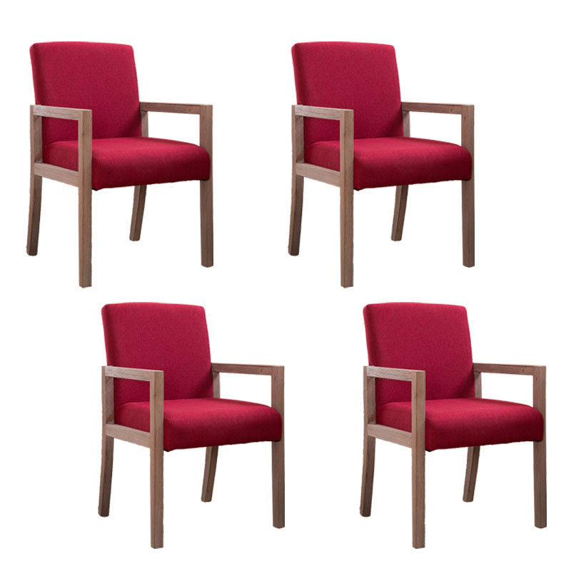 Farmhouse Restaurant Upholstered Arm Chair Matte Finish Solid Back Dining Chair Red Set of 4 Clearhalo ' kitchen&dining_furn' 'Dining Chairs' 'Dining Tables & Seating' 'dining_chair' 'Furniture' 'furniture_dining_chair' 'Kitchen & Dining Furniture' 'kitchen' 4680577
