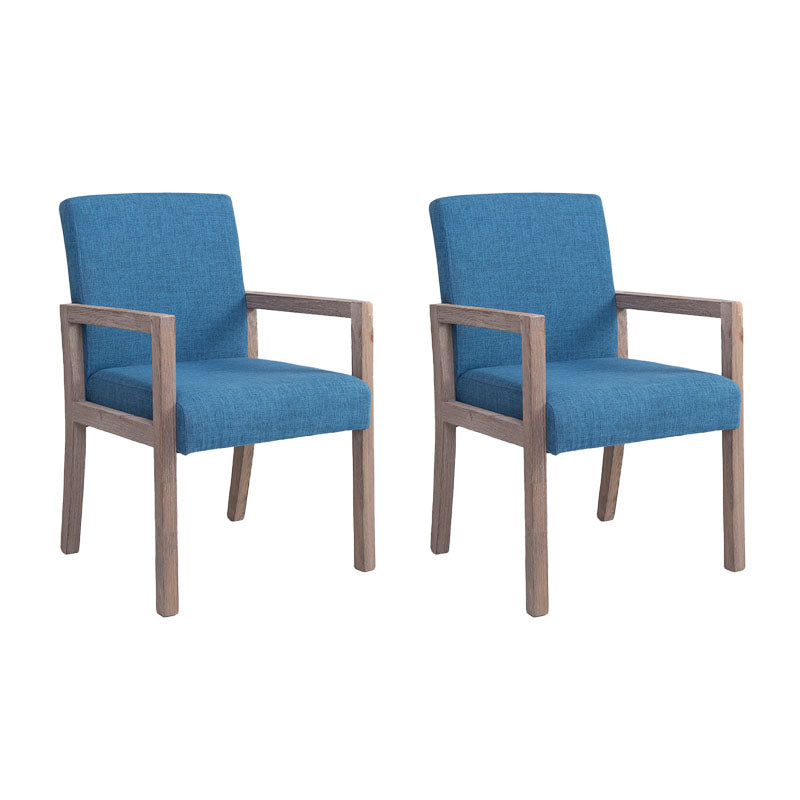 Farmhouse Restaurant Upholstered Arm Chair Matte Finish Solid Back Dining Chair Ocean Blue Set of 2 Clearhalo ' kitchen&dining_furn' 'Dining Chairs' 'Dining Tables & Seating' 'dining_chair' 'Furniture' 'furniture_dining_chair' 'Kitchen & Dining Furniture' 'kitchen' 4680580