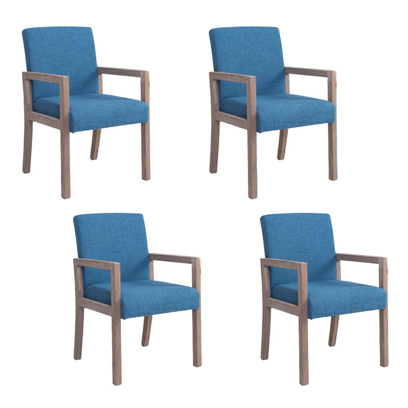 Farmhouse Restaurant Upholstered Arm Chair Matte Finish Solid Back Dining Chair Ocean Blue Set of 4 Clearhalo ' kitchen&dining_furn' 'Dining Chairs' 'Dining Tables & Seating' 'dining_chair' 'Furniture' 'furniture_dining_chair' 'Kitchen & Dining Furniture' 'kitchen' 4680582