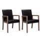 Farmhouse Restaurant Upholstered Arm Chair Matte Finish Solid Back Dining Chair Black Set of 2 Clearhalo ' kitchen&dining_furn' 'Dining Chairs' 'Dining Tables & Seating' 'dining_chair' 'Furniture' 'furniture_dining_chair' 'Kitchen & Dining Furniture' 'kitchen' 4680588