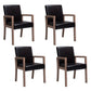 Farmhouse Restaurant Upholstered Arm Chair Matte Finish Solid Back Dining Chair Black Set of 4 Clearhalo ' kitchen&dining_furn' 'Dining Chairs' 'Dining Tables & Seating' 'dining_chair' 'Furniture' 'furniture_dining_chair' 'Kitchen & Dining Furniture' 'kitchen' 4680590