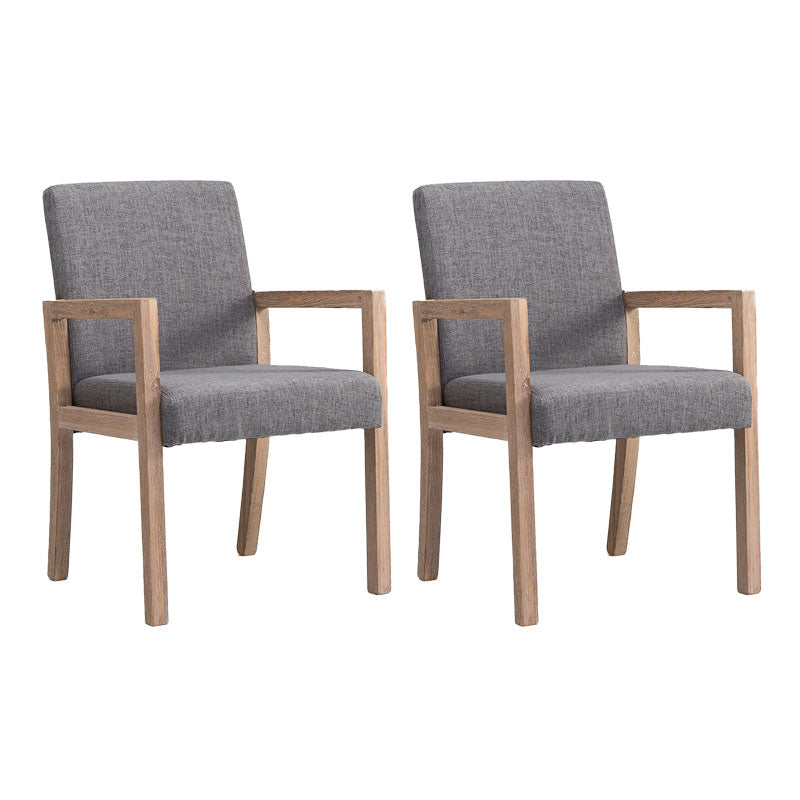Farmhouse Restaurant Upholstered Arm Chair Matte Finish Solid Back Dining Chair Grey Set of 2 Clearhalo ' kitchen&dining_furn' 'Dining Chairs' 'Dining Tables & Seating' 'dining_chair' 'Furniture' 'furniture_dining_chair' 'Kitchen & Dining Furniture' 'kitchen' 4680597