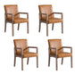 Farmhouse Restaurant Upholstered Arm Chair Matte Finish Solid Back Dining Chair Orange Set of 4 Clearhalo ' kitchen&dining_furn' 'Dining Chairs' 'Dining Tables & Seating' 'dining_chair' 'Furniture' 'furniture_dining_chair' 'Kitchen & Dining Furniture' 'kitchen' 4680602