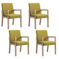 Farmhouse Restaurant Upholstered Arm Chair Matte Finish Solid Back Dining Chair Turquoise Set of 4 Clearhalo ' kitchen&dining_furn' 'Dining Chairs' 'Dining Tables & Seating' 'dining_chair' 'Furniture' 'furniture_dining_chair' 'Kitchen & Dining Furniture' 'kitchen' 4680606