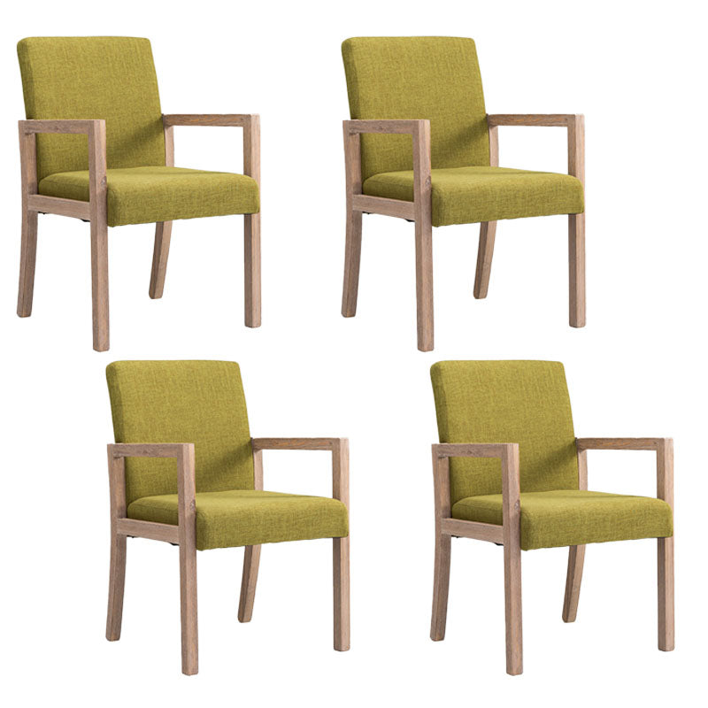 Farmhouse Restaurant Upholstered Arm Chair Matte Finish Solid Back Dining Chair Turquoise Set of 4 Clearhalo ' kitchen&dining_furn' 'Dining Chairs' 'Dining Tables & Seating' 'dining_chair' 'Furniture' 'furniture_dining_chair' 'Kitchen & Dining Furniture' 'kitchen' 4680606
