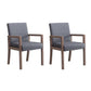 Farmhouse Restaurant Upholstered Arm Chair Matte Finish Solid Back Dining Chair Light Gray Set of 2 Clearhalo ' kitchen&dining_furn' 'Dining Chairs' 'Dining Tables & Seating' 'dining_chair' 'Furniture' 'furniture_dining_chair' 'Kitchen & Dining Furniture' 'kitchen' 4680609