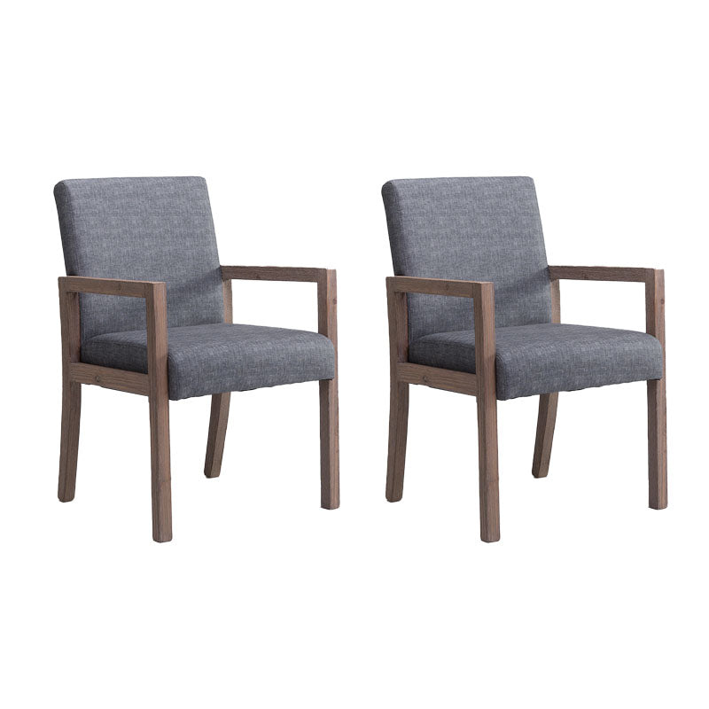 Farmhouse Restaurant Upholstered Arm Chair Matte Finish Solid Back Dining Chair Light Gray Set of 2 Clearhalo ' kitchen&dining_furn' 'Dining Chairs' 'Dining Tables & Seating' 'dining_chair' 'Furniture' 'furniture_dining_chair' 'Kitchen & Dining Furniture' 'kitchen' 4680609