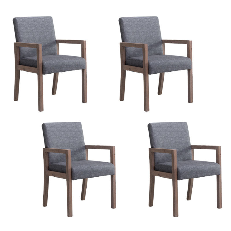 Farmhouse Restaurant Upholstered Arm Chair Matte Finish Solid Back Dining Chair Light Gray Set of 4 Clearhalo ' kitchen&dining_furn' 'Dining Chairs' 'Dining Tables & Seating' 'dining_chair' 'Furniture' 'furniture_dining_chair' 'Kitchen & Dining Furniture' 'kitchen' 4680610