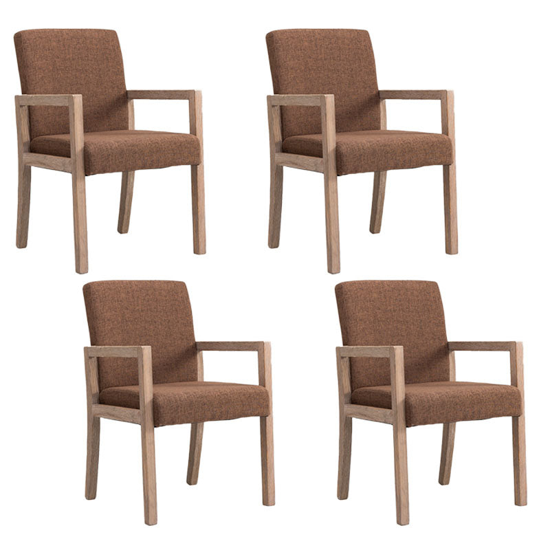 Farmhouse Restaurant Upholstered Arm Chair Matte Finish Solid Back Dining Chair Coffee Set of 4 Clearhalo ' kitchen&dining_furn' 'Dining Chairs' 'Dining Tables & Seating' 'dining_chair' 'Furniture' 'furniture_dining_chair' 'Kitchen & Dining Furniture' 'kitchen' 4680612