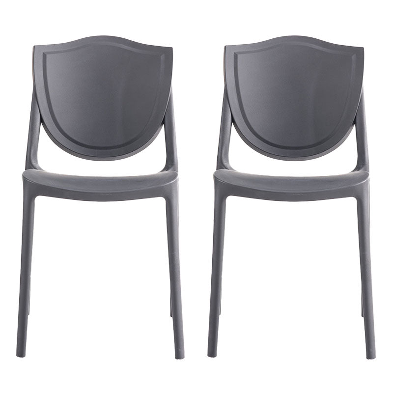 Scandinavian Armless Open Back Chairs Plastic Dining Chairs for Home Use Black 2 Piece Set Clearhalo ' kitchen&dining_furn' 'Dining Chairs' 'Dining Tables & Seating' 'dining_chair' 'furn' 'furn_dining_chair' 'Furniture' 'furniture_dining_chair' 'Kitchen & Dining Furniture' 'kitchen' 4680684