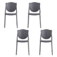 Scandinavian Armless Open Back Chairs Plastic Dining Chairs for Home Use Black 4 Piece Set Clearhalo ' kitchen&dining_furn' 'Dining Chairs' 'Dining Tables & Seating' 'dining_chair' 'furn' 'furn_dining_chair' 'Furniture' 'furniture_dining_chair' 'Kitchen & Dining Furniture' 'kitchen' 4680685