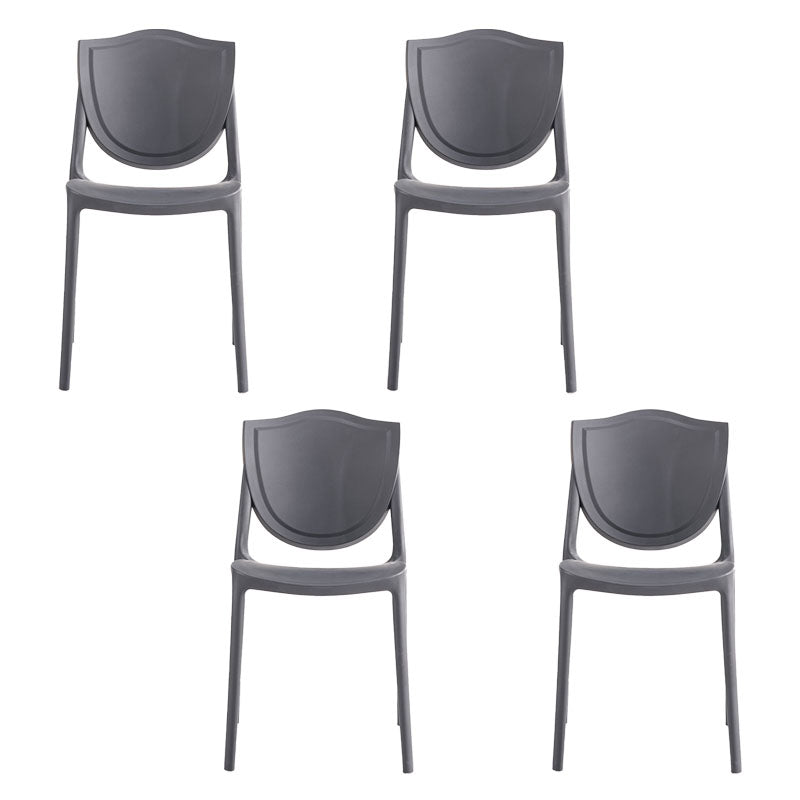 Scandinavian Armless Open Back Chairs Plastic Dining Chairs for Home Use Black 4 Piece Set Clearhalo ' kitchen&dining_furn' 'Dining Chairs' 'Dining Tables & Seating' 'dining_chair' 'furn' 'furn_dining_chair' 'Furniture' 'furniture_dining_chair' 'Kitchen & Dining Furniture' 'kitchen' 4680685