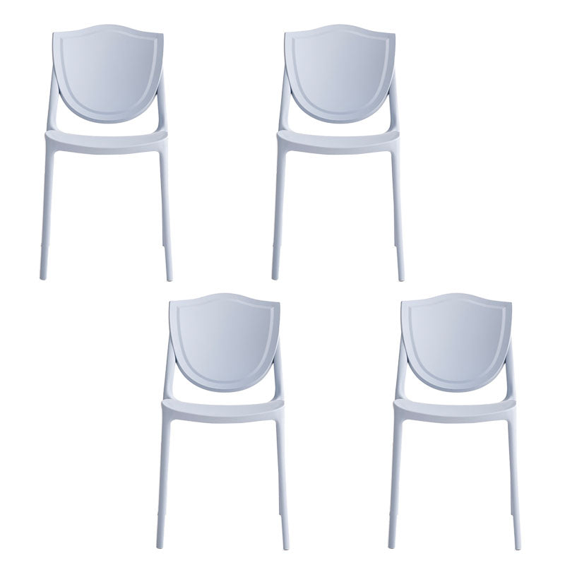 Scandinavian Armless Open Back Chairs Plastic Dining Chairs for Home Use Light Blue 4 Piece Set Clearhalo ' kitchen&dining_furn' 'Dining Chairs' 'Dining Tables & Seating' 'dining_chair' 'furn' 'furn_dining_chair' 'Furniture' 'furniture_dining_chair' 'Kitchen & Dining Furniture' 'kitchen' 4680689