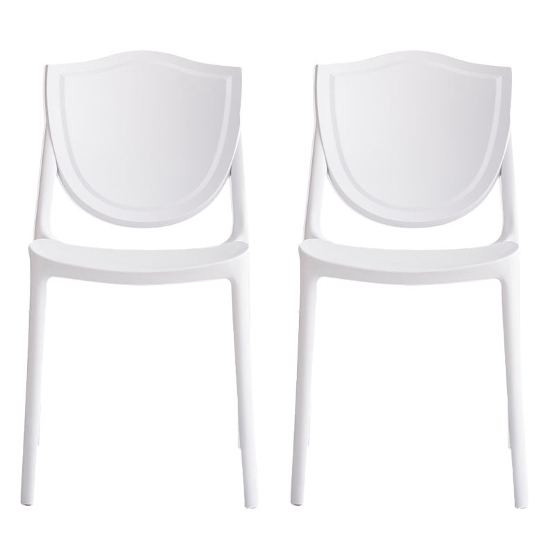 Scandinavian Armless Open Back Chairs Plastic Dining Chairs for Home Use White 2 Piece Set Clearhalo ' kitchen&dining_furn' 'Dining Chairs' 'Dining Tables & Seating' 'dining_chair' 'furn' 'furn_dining_chair' 'Furniture' 'furniture_dining_chair' 'Kitchen & Dining Furniture' 'kitchen' 4680691
