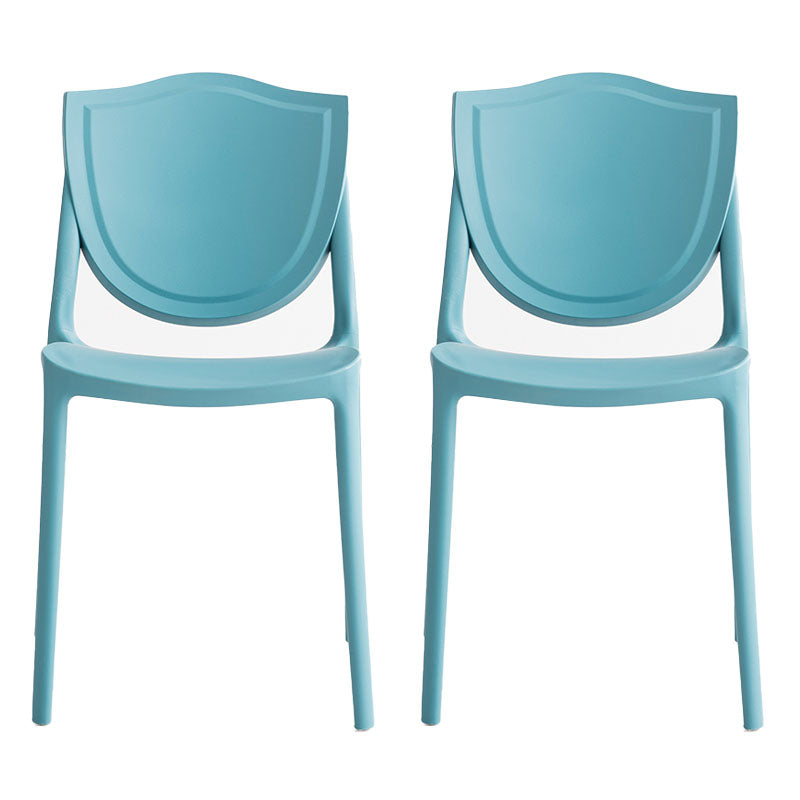 Scandinavian Armless Open Back Chairs Plastic Dining Chairs for Home Use Dark Blue 2 Piece Set Clearhalo ' kitchen&dining_furn' 'Dining Chairs' 'Dining Tables & Seating' 'dining_chair' 'furn' 'furn_dining_chair' 'Furniture' 'furniture_dining_chair' 'Kitchen & Dining Furniture' 'kitchen' 4680695