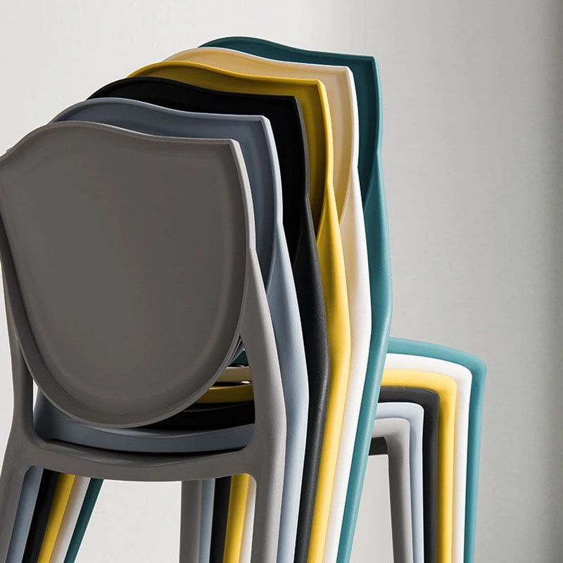 Scandinavian Armless Open Back Chairs Plastic Dining Chairs for Home Use Clearhalo ' kitchen&dining_furn' 'Dining Chairs' 'Dining Tables & Seating' 'dining_chair' 'furn' 'furn_dining_chair' 'Furniture' 'furniture_dining_chair' 'Kitchen & Dining Furniture' 'kitchen' 4680696