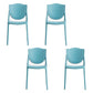 Scandinavian Armless Open Back Chairs Plastic Dining Chairs for Home Use Dark Blue 4 Piece Set Clearhalo ' kitchen&dining_furn' 'Dining Chairs' 'Dining Tables & Seating' 'dining_chair' 'furn' 'furn_dining_chair' 'Furniture' 'furniture_dining_chair' 'Kitchen & Dining Furniture' 'kitchen' 4680697
