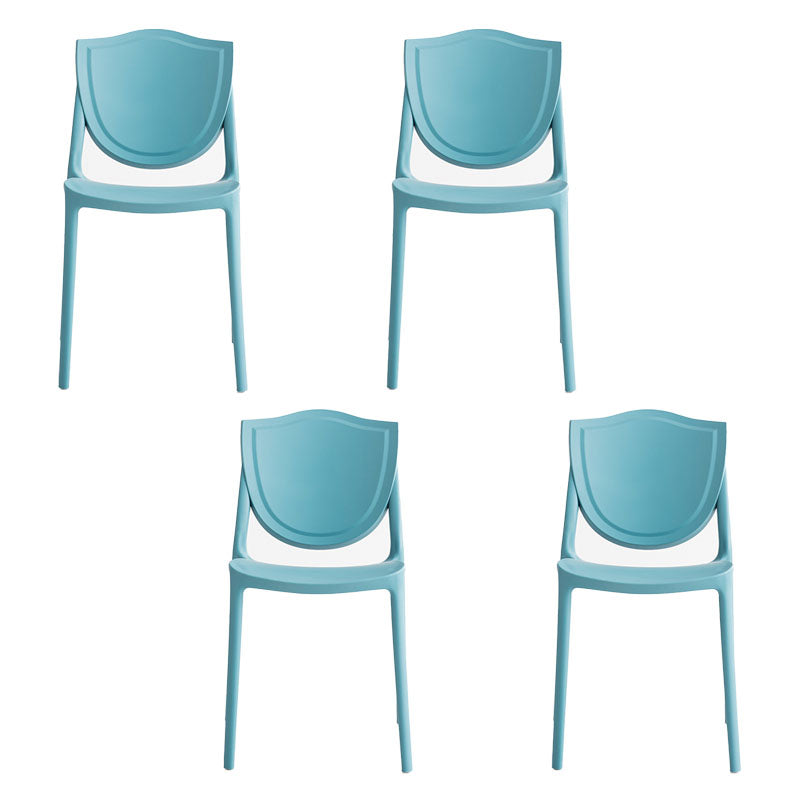 Scandinavian Armless Open Back Chairs Plastic Dining Chairs for Home Use Dark Blue 4 Piece Set Clearhalo ' kitchen&dining_furn' 'Dining Chairs' 'Dining Tables & Seating' 'dining_chair' 'furn' 'furn_dining_chair' 'Furniture' 'furniture_dining_chair' 'Kitchen & Dining Furniture' 'kitchen' 4680697