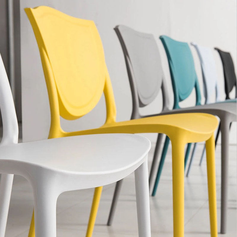 Scandinavian Armless Open Back Chairs Plastic Dining Chairs for Home Use Clearhalo ' kitchen&dining_furn' 'Dining Chairs' 'Dining Tables & Seating' 'dining_chair' 'furn' 'furn_dining_chair' 'Furniture' 'furniture_dining_chair' 'Kitchen & Dining Furniture' 'kitchen' 4680698