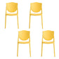 Scandinavian Armless Open Back Chairs Plastic Dining Chairs for Home Use Yellow 4 Piece Set Clearhalo ' kitchen&dining_furn' 'Dining Chairs' 'Dining Tables & Seating' 'dining_chair' 'furn' 'furn_dining_chair' 'Furniture' 'furniture_dining_chair' 'Kitchen & Dining Furniture' 'kitchen' 4680700