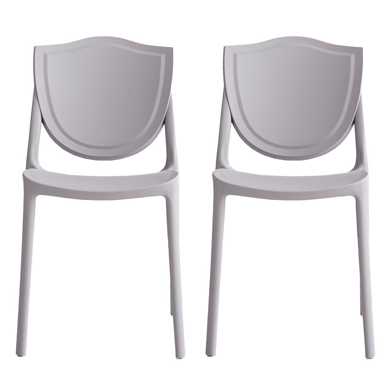 Scandinavian Armless Open Back Chairs Plastic Dining Chairs for Home Use Grey 2 Piece Set Clearhalo ' kitchen&dining_furn' 'Dining Chairs' 'Dining Tables & Seating' 'dining_chair' 'furn' 'furn_dining_chair' 'Furniture' 'furniture_dining_chair' 'Kitchen & Dining Furniture' 'kitchen' 4680701