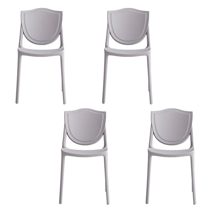 Scandinavian Armless Open Back Chairs Plastic Dining Chairs for Home Use Grey 4 Piece Set Clearhalo ' kitchen&dining_furn' 'Dining Chairs' 'Dining Tables & Seating' 'dining_chair' 'furn' 'furn_dining_chair' 'Furniture' 'furniture_dining_chair' 'Kitchen & Dining Furniture' 'kitchen' 4680702