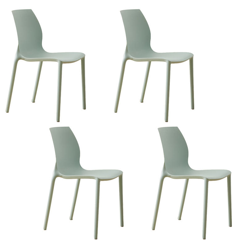 Modern Style Stackable Chairs Dining Armless Chair with Plastic Legs for Kitchen Blue Set of 4 Clearhalo ' kitchen&dining_furn' 'Dining Chairs' 'Dining Tables & Seating' 'dining_chair' 'Furniture' 'furniture_dining_chair' 'Kitchen & Dining Furniture' 'kitchen' 4680709