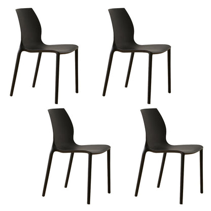 Modern Style Stackable Chairs Dining Armless Chair with Plastic Legs for Kitchen Black Set of 4 Clearhalo ' kitchen&dining_furn' 'Dining Chairs' 'Dining Tables & Seating' 'dining_chair' 'Furniture' 'furniture_dining_chair' 'Kitchen & Dining Furniture' 'kitchen' 4680710