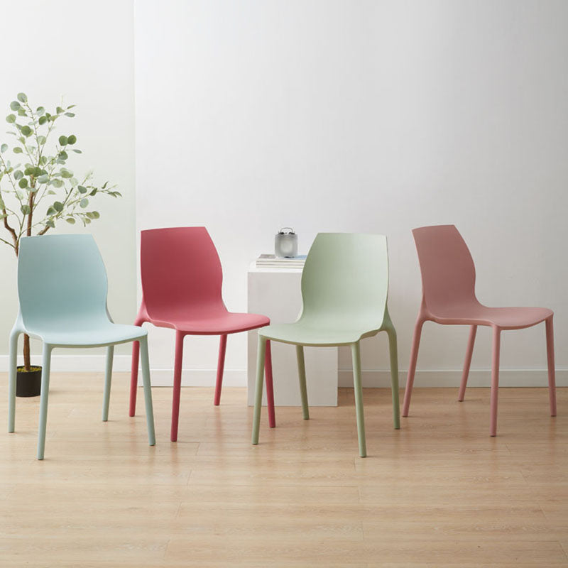 Modern Style Stackable Chairs Dining Armless Chair with Plastic Legs for Kitchen Clearhalo ' kitchen&dining_furn' 'Dining Chairs' 'Dining Tables & Seating' 'dining_chair' 'Furniture' 'furniture_dining_chair' 'Kitchen & Dining Furniture' 'kitchen' 4680711