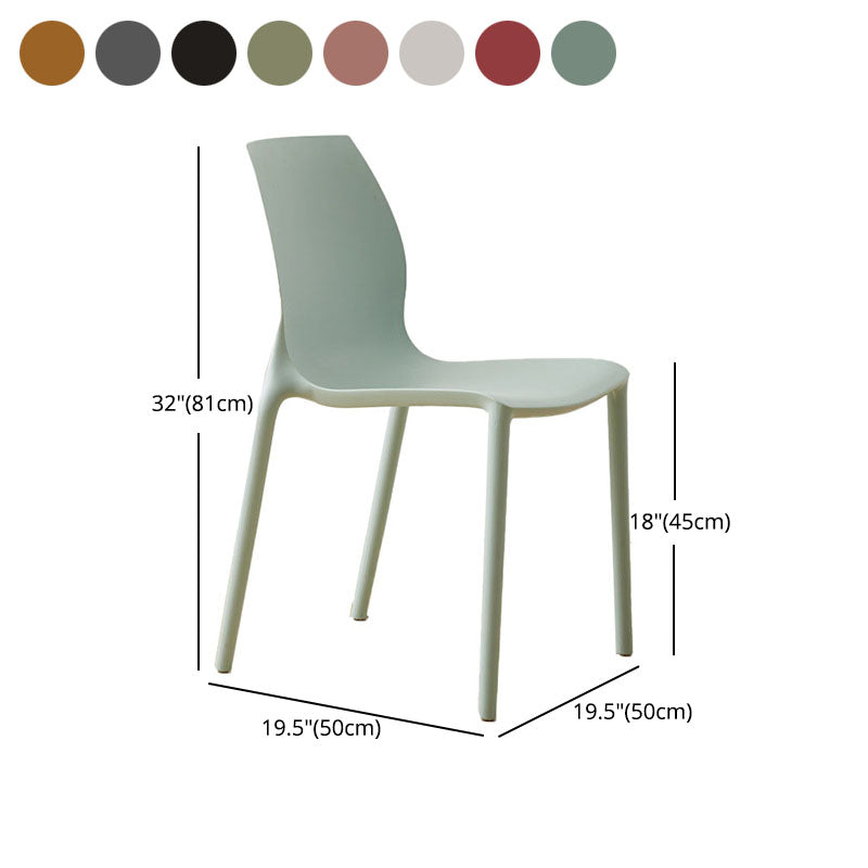 Modern Style Stackable Chairs Dining Armless Chair with Plastic Legs for Kitchen Clearhalo ' kitchen&dining_furn' 'Dining Chairs' 'Dining Tables & Seating' 'dining_chair' 'Furniture' 'furniture_dining_chair' 'Kitchen & Dining Furniture' 'kitchen' 4680723