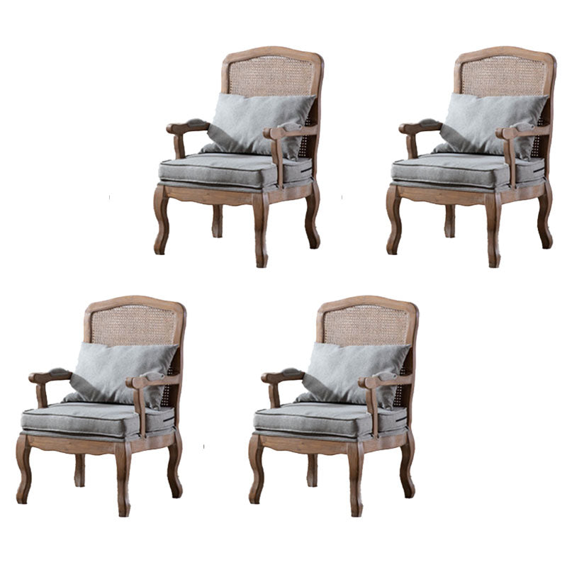 Farmhouse Bedroom Fabric Arm Chair Matte Finish Solid Back Dining Chair Grey 4 Piece Set Clearhalo ' kitchen&dining_furn' 'Dining Chairs' 'Dining Tables & Seating' 'dining_chair' 'furn' 'furn_dining_chair' 'Furniture' 'furniture_dining_chair' 'Kitchen & Dining Furniture' 'kitchen' 4680734