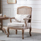 Farmhouse Bedroom Fabric Arm Chair Matte Finish Solid Back Dining Chair Off-White 1 Piece Clearhalo ' kitchen&dining_furn' 'Dining Chairs' 'Dining Tables & Seating' 'dining_chair' 'furn' 'furn_dining_chair' 'Furniture' 'furniture_dining_chair' 'Kitchen & Dining Furniture' 'kitchen' 4680742