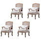 Farmhouse Bedroom Fabric Arm Chair Matte Finish Solid Back Dining Chair Off-White 4 Piece Set Clearhalo ' kitchen&dining_furn' 'Dining Chairs' 'Dining Tables & Seating' 'dining_chair' 'furn' 'furn_dining_chair' 'Furniture' 'furniture_dining_chair' 'Kitchen & Dining Furniture' 'kitchen' 4680744
