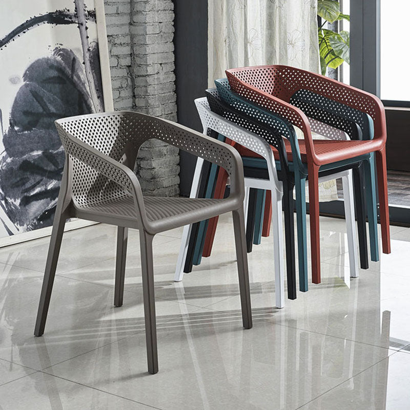 Modern Stackable Chairs Dining Arm Chair with Plastic Legs for Kitchen Clearhalo ' kitchen&dining_furn' 'Dining Chairs' 'Dining Tables & Seating' 'dining_chair' 'furn' 'furn_dining_chair' 'Furniture' 'furniture_dining_chair' 'Kitchen & Dining Furniture' 'kitchen' 4680746