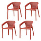 Modern Stackable Chairs Dining Arm Chair with Plastic Legs for Kitchen Burgundy 4 Piece Set Clearhalo ' kitchen&dining_furn' 'Dining Chairs' 'Dining Tables & Seating' 'dining_chair' 'furn' 'furn_dining_chair' 'Furniture' 'furniture_dining_chair' 'Kitchen & Dining Furniture' 'kitchen' 4680750