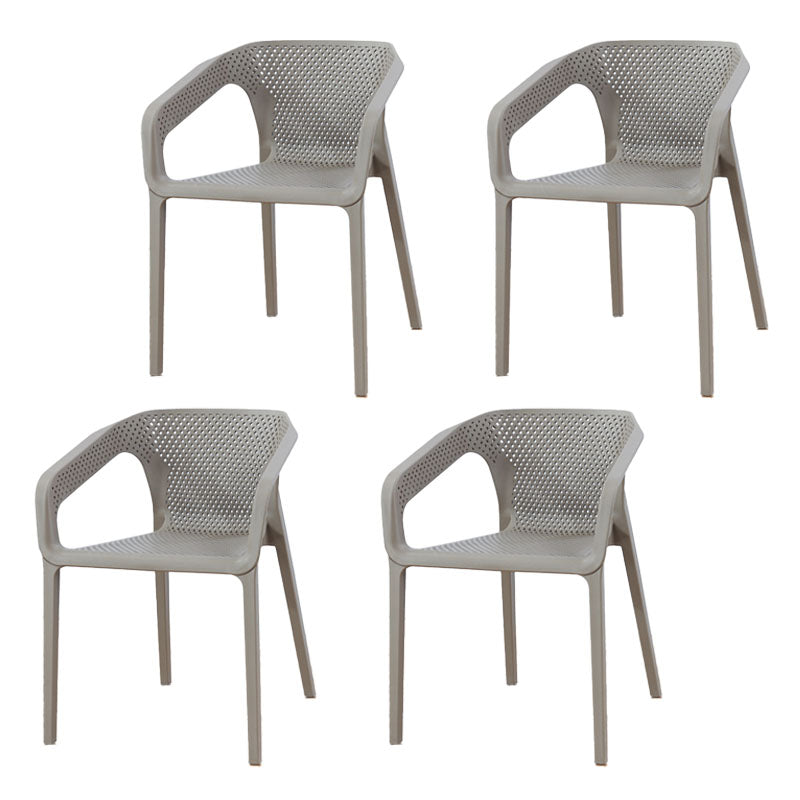 Modern Stackable Chairs Dining Arm Chair with Plastic Legs for Kitchen Grey 4 Piece Set Clearhalo ' kitchen&dining_furn' 'Dining Chairs' 'Dining Tables & Seating' 'dining_chair' 'furn' 'furn_dining_chair' 'Furniture' 'furniture_dining_chair' 'Kitchen & Dining Furniture' 'kitchen' 4680756