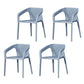 Modern Stackable Chairs Dining Arm Chair with Plastic Legs for Kitchen Gray Blue 4 Piece Set Clearhalo ' kitchen&dining_furn' 'Dining Chairs' 'Dining Tables & Seating' 'dining_chair' 'furn' 'furn_dining_chair' 'Furniture' 'furniture_dining_chair' 'Kitchen & Dining Furniture' 'kitchen' 4680762