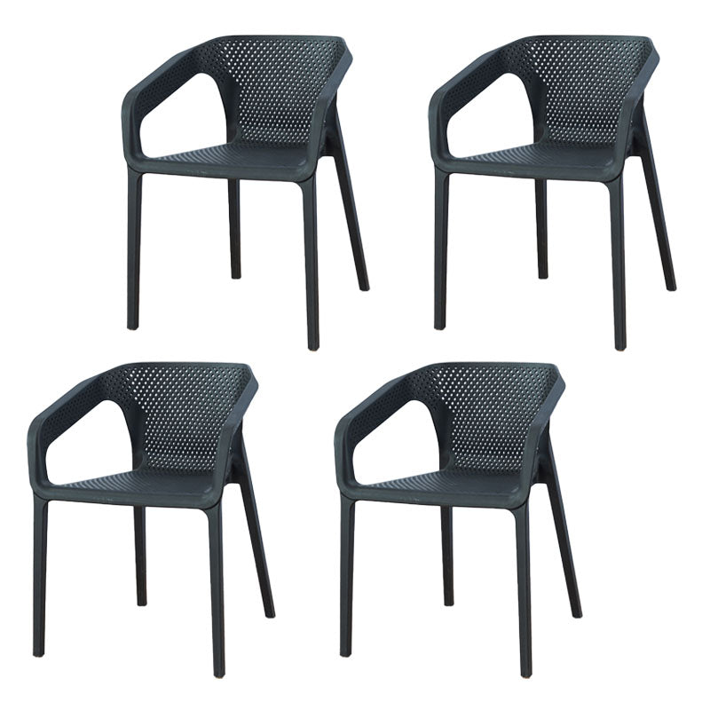 Modern Stackable Chairs Dining Arm Chair with Plastic Legs for Kitchen Black 4 Piece Set Clearhalo ' kitchen&dining_furn' 'Dining Chairs' 'Dining Tables & Seating' 'dining_chair' 'furn' 'furn_dining_chair' 'Furniture' 'furniture_dining_chair' 'Kitchen & Dining Furniture' 'kitchen' 4680768