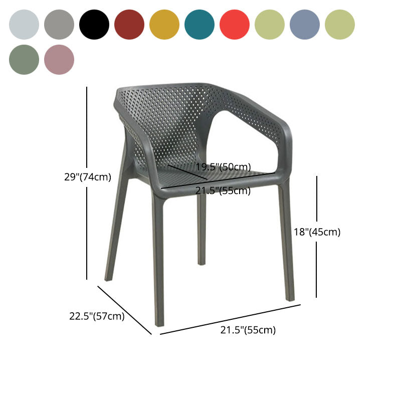 Modern Stackable Chairs Dining Arm Chair with Plastic Legs for Kitchen Clearhalo ' kitchen&dining_furn' 'Dining Chairs' 'Dining Tables & Seating' 'dining_chair' 'furn' 'furn_dining_chair' 'Furniture' 'furniture_dining_chair' 'Kitchen & Dining Furniture' 'kitchen' 4680772