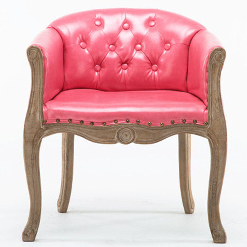 Farmhouse Brasserie Upholstered Arm Chair Matte Finish Solid Back Dining Chair Watermelon Red 1 Piece Clearhalo ' kitchen&dining_furn' 'Dining Chairs' 'Dining Tables & Seating' 'dining_chair' 'Furniture' 'furniture_dining_chair' 'Kitchen & Dining Furniture' 'kitchen' 4680774