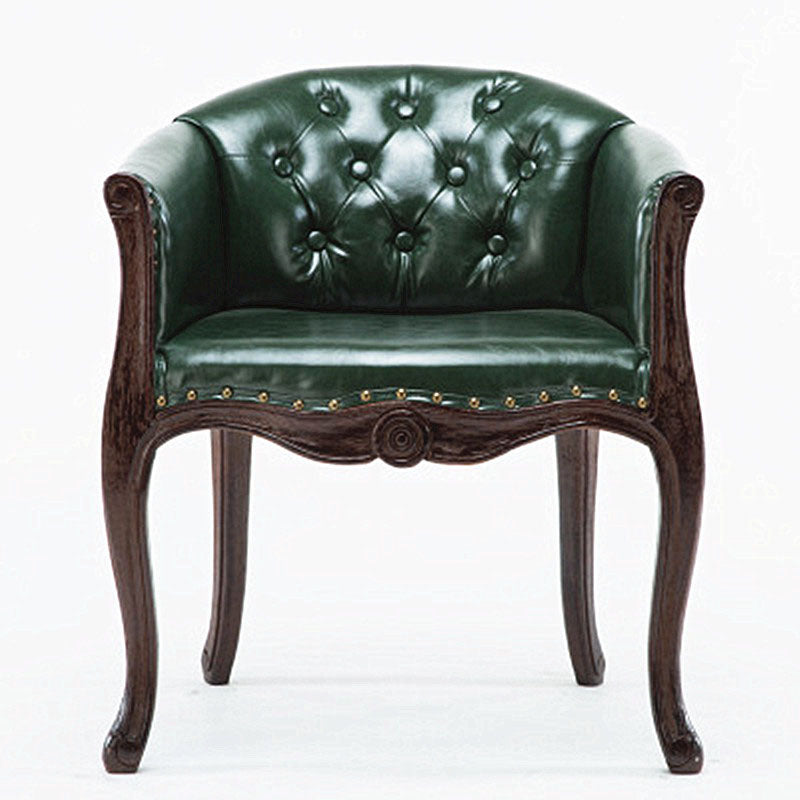 Farmhouse Brasserie Upholstered Arm Chair Matte Finish Solid Back Dining Chair Blackish Green 1 Piece Clearhalo ' kitchen&dining_furn' 'Dining Chairs' 'Dining Tables & Seating' 'dining_chair' 'Furniture' 'furniture_dining_chair' 'Kitchen & Dining Furniture' 'kitchen' 4680775