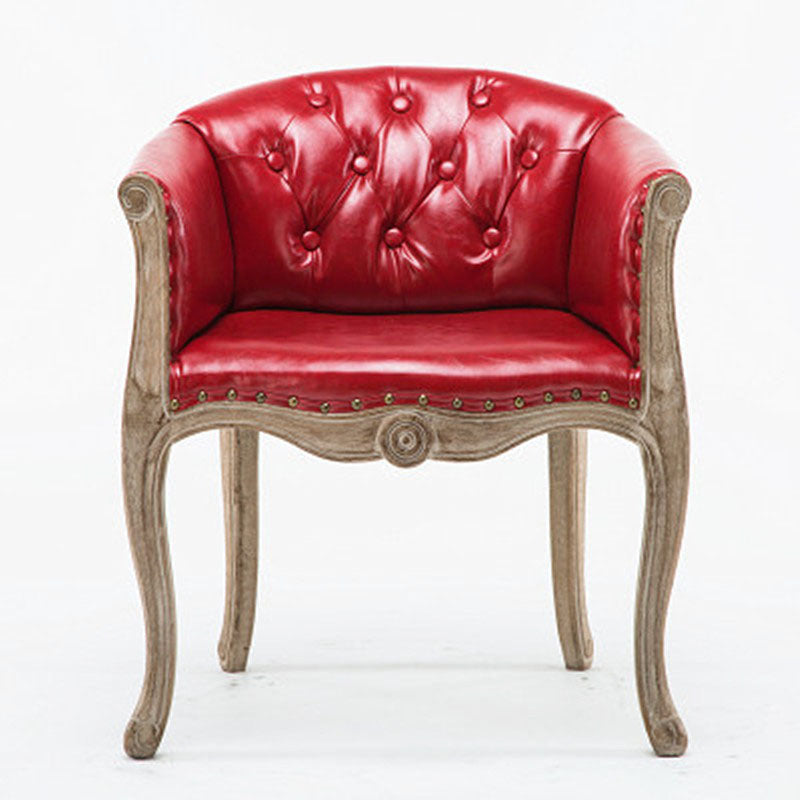 Farmhouse Brasserie Upholstered Arm Chair Matte Finish Solid Back Dining Chair Red 1 Piece Clearhalo ' kitchen&dining_furn' 'Dining Chairs' 'Dining Tables & Seating' 'dining_chair' 'Furniture' 'furniture_dining_chair' 'Kitchen & Dining Furniture' 'kitchen' 4680784