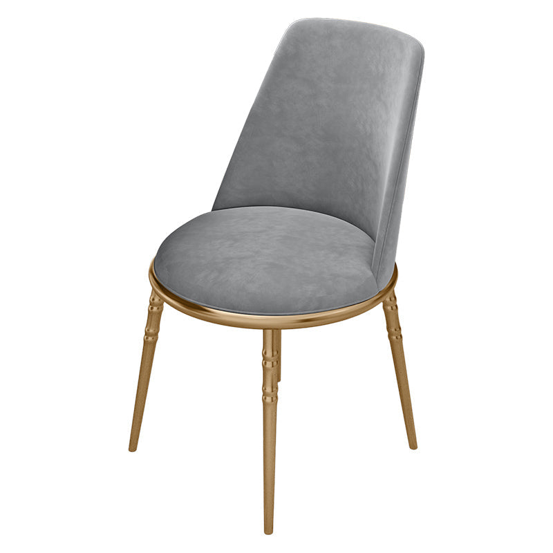 Scandinavian Faux Leather Side Chair for Home Armless Solid Back Chair Grey 1 Piece Clearhalo ' kitchen&dining_furn' 'Dining Chairs' 'Dining Tables & Seating' 'dining_chair' 'furn' 'furn_dining_chair' 'Furniture' 'furniture_dining_chair' 'Kitchen & Dining Furniture' 'kitchen' 4680801