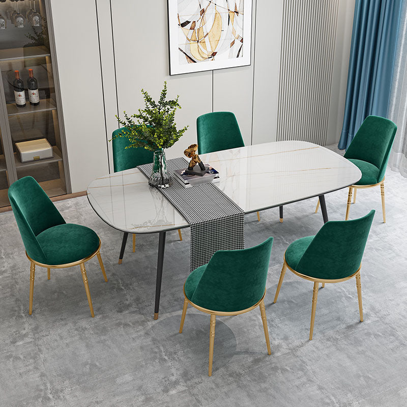 Scandinavian Faux Leather Side Chair for Home Armless Solid Back Chair Clearhalo ' kitchen&dining_furn' 'Dining Chairs' 'Dining Tables & Seating' 'dining_chair' 'furn' 'furn_dining_chair' 'Furniture' 'furniture_dining_chair' 'Kitchen & Dining Furniture' 'kitchen' 4680802