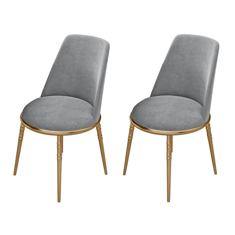 Scandinavian Faux Leather Side Chair for Home Armless Solid Back Chair Grey 2 Piece Set Clearhalo ' kitchen&dining_furn' 'Dining Chairs' 'Dining Tables & Seating' 'dining_chair' 'furn' 'furn_dining_chair' 'Furniture' 'furniture_dining_chair' 'Kitchen & Dining Furniture' 'kitchen' 4680803